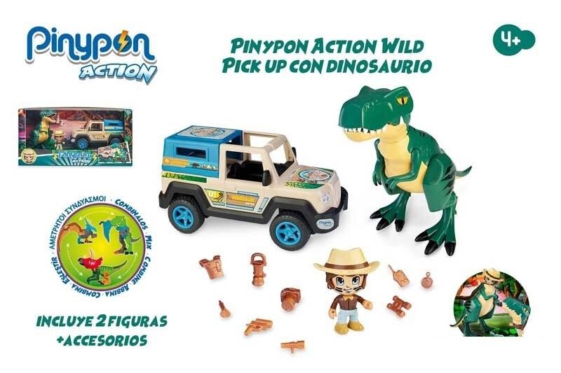 Muñeco de Dinosaurio Dino Valley, Incluye (3 Dinosaurios + Carro +