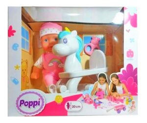 BEBOTE POPPI 20 CM CON CABALLITO MECEDOR Y ACC COD 28074 - Imagen 5