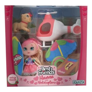 PLAYSET MUNECA C/HELICOPTERO Y MASCOTA BEST FRIENDS COD 2435