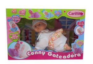 CARINITO CONNY BEBE GATEADORA VR3 0715 BLANCO CON FLORES NARANJA - Imagen 2