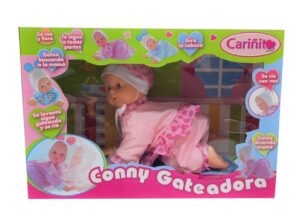 CARINITO CONNY BEBE GATEADORA VR2 0715 ROSA CON FRUTILLAS - Imagen 2