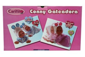 CARINITO CONNY BEBE GATEADORA VR1 0715 BLANCO CON LUNARES CELESTES - Imagen 2