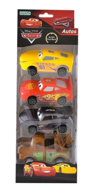 SET AUTOS X 4 CARS DISNEY PULL BACK DITOYS COD 2330