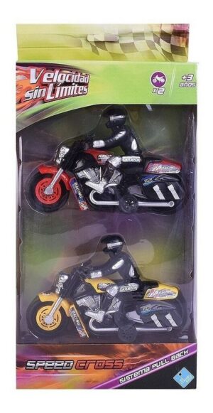 MOTO CON MUNECO X 2 PULLBACK EL DUENDE AZUL COD 7454 - Imagen 3