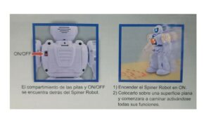 SPINER ROBOT LUMINICO SONIDOS MOVIMIENTO DITOYS VR2 2318 COL BLANCO Y ROJO - Imagen 2