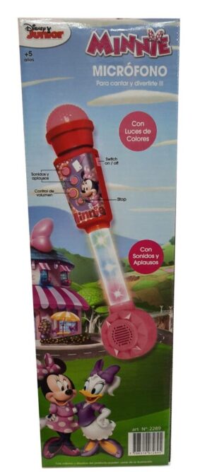 MICROFONO DISNEY MINNIE SONIDO APLAUSOS Y LUCES COD 2289 - Imagen 3
