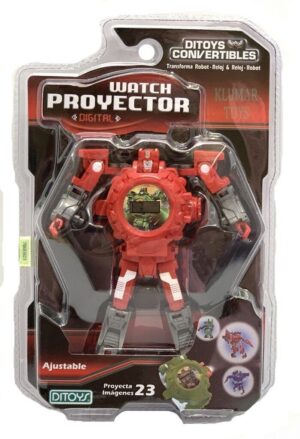 TRANSFORMER CONVERTIBLE RELOJ PROYECTOR ORIG DITOYS VR1 2244 MODELO ROJO