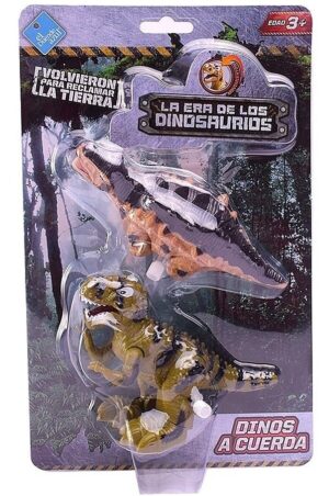 EL DUENDE AZUL DINOSAURIOS X2 A CUERDA C/MOVIMIENTO VR3 7203 VERDE Y BEIGE