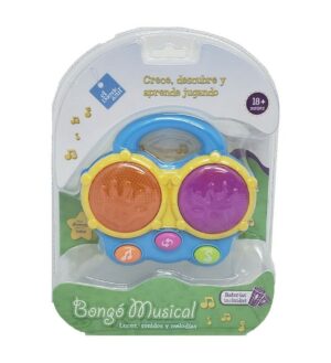 EL DUENDE AZUL BONGO MUSICAL INFANTIL LUCES SONIDOS VR2 7199 CELESTE