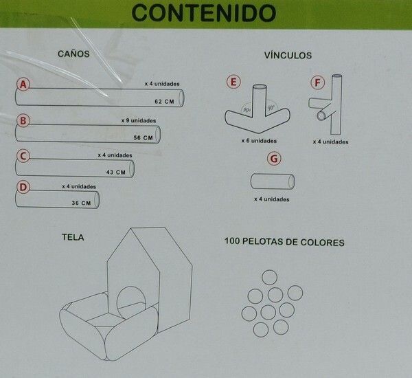 CASITA PELOTERO JARDIN 100 PELOTAS 150X90X110CM COD FD7786 - Imagen 3