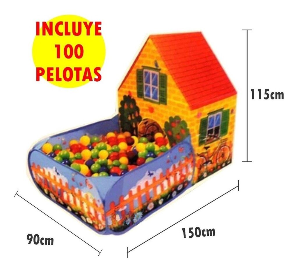 CASITA PELOTERO JARDIN 100 PELOTAS 150X90X110CM COD FD7786 - Imagen 4