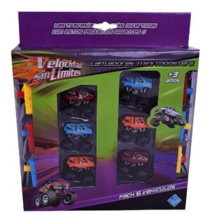 VELOCIDAD SIN LIMITES LANZA MINI MONSTERS AUTOS X6 COD 6544