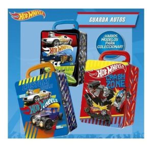 VALIJA LATA PORTA AUTOS CAR CASE METAL HOT WHEELS VR2 HWCC2 MODELO AMARILLO - Imagen 5