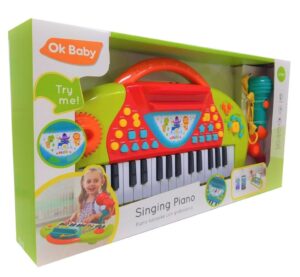 PIANO LUZ SONIDO GRABA MP3 C/MICROFONO OK BABY COD OKBB0243