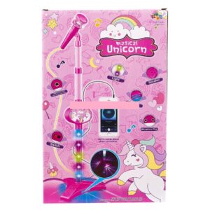 MICROFONO INFANTIL KARAOKE LUZ Y SONIDO MP3 VR3 8830 8831 MICROFONO UNICORNIO NENA - Imagen 3