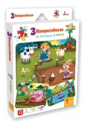 ROMPECABEZAS PUZZLE PACK X3 INFANTIL COLOREAR BONTUS VR1 725 LA GRANJA