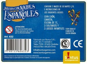 JUEGOS CON NAIPES ESPANOLES CARTAS BONTUS COD 632 - Imagen 2