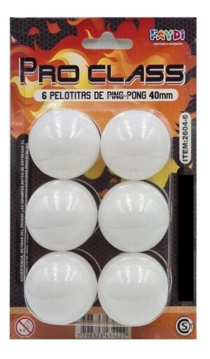 PELOTAS DE PING PONG X6 DE PLASTICO EN BLISTER COD 2604-6 - Imagen 3