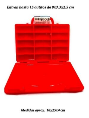 VALIJA HOT WHEELS PORTA AUTOS X 15 VR1 HW0001 MODELO ROJO - Imagen 2