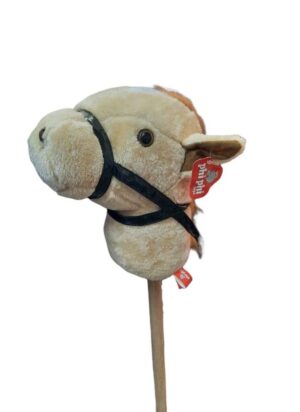 PELUCHE CABEZA DE CABALLO CON PALO Y SONIDO VR3 2403 BEIGE - Imagen 2