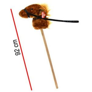 PELUCHE CABEZA DE CABALLO CON PALO Y SONIDO VR2 2403 MARRON OSCURO