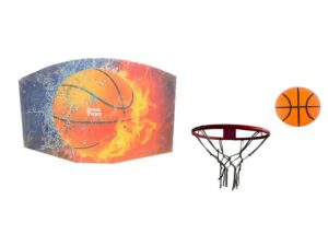 ARO DE BASQUET METAL C/TABLERO MEDIANO MADERA COD BASKET01