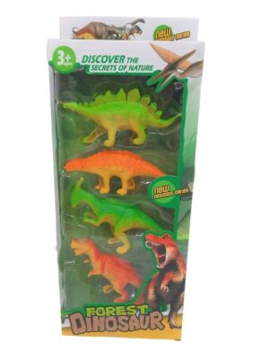 SET CONJUNTO DE DINOSAURIOS X 4 EN CAJA VR1 50394 MODELOS VERDE NARANJA
