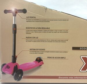 MONOPATIN X SCOOTER 720 CON LUZ FRONTAL 3 RUEDAS VR2 20511 MODELO ROJO - Imagen 4