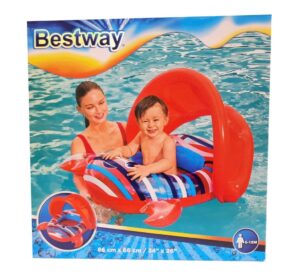 BESTWAY ASIENTO INFLABLE CANGREJO CON TECHO 86X66 VR2 34109 CANGREJO 34125 ROJO - Imagen 4