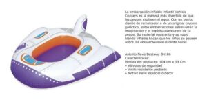 BESTWAY BOTE REMOLCABLE O NAVE ESPACIAL INFLABLE VR2 34106 NAVE ESPACIAL - Imagen 2