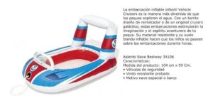 BESTWAY BOTE REMOLCABLE O NAVE ESPACIAL INFLABLE VR1 34106 BOTE - Imagen 2