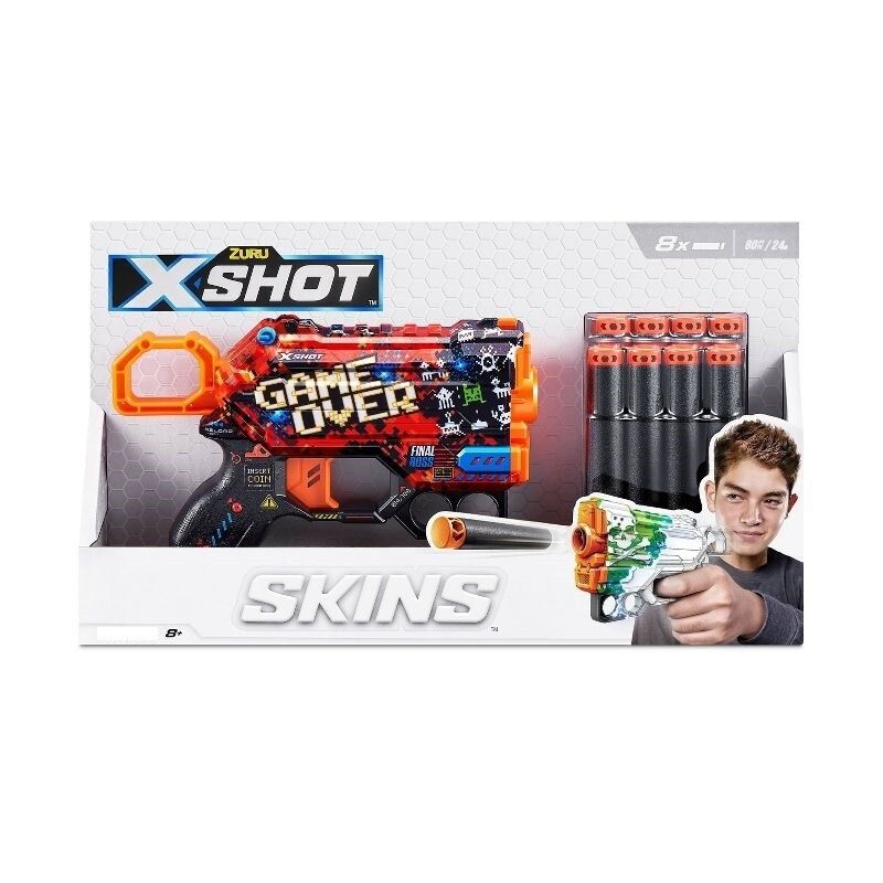 PISTOLA X-SHOT C/ DARDOS SHOT SKINS MENACE VR5 7297 GAME OVER