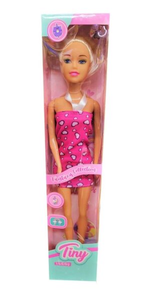 MUÑECA TINY FANTASY 30CM VR4 53388 VESTIDO ROSA CORAZONES - Imagen 2