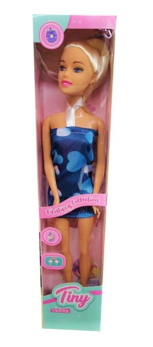 MUÑECA TINY FANTASY 30CM VR3 53388 VESTIDO AZUL CORAZONES - Imagen 2