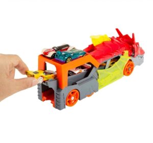 HOT WHEELS CITY CAMION LANZADOR TRANSPORTADOR DRAGON COD GTK42 - Imagen 3
