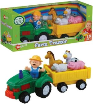 TRACTOR ACOPLADO C/ ANIMALITOS DE GRANJA SONIDO Y LUZ COD 1274