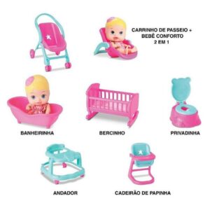 PLAYSET MUEBLES PARA AMBIENTE 4 EN 1 CON BEBITO COD IKDIV011 - Imagen 3