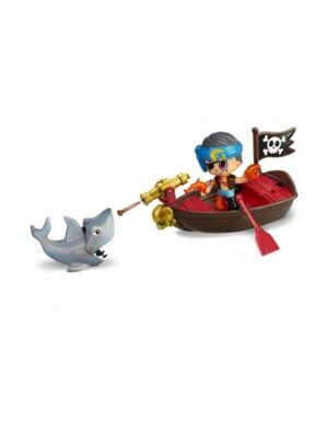 PINYPON ACTION FIGURA PIRATA CON BOTE LANZA PROYECTIL TIBURON COD 15587 - Imagen 3