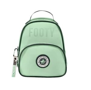 MOCHILA FOOTY N 12 SIMIL CUERO CON COMPARTIMIENTO VR4 4002 VERDE AQUA
