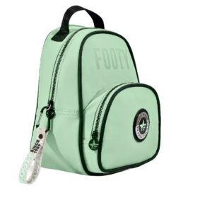 MOCHILA FOOTY N 12 SIMIL CUERO CON COMPARTIMIENTO VR4 4002 VERDE AQUA - Imagen 4