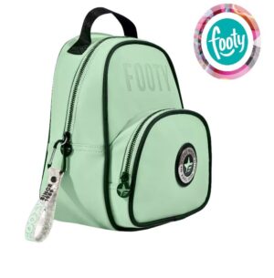 MOCHILA FOOTY N 12 SIMIL CUERO CON COMPARTIMIENTO VR4 4002 VERDE AQUA - Imagen 3