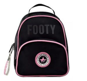 MOCHILA FOOTY N 12 SIMIL CUERO CON COMPARTIMIENTO VR1 4002 NEGRA