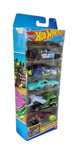 AUTOS HOT WHEELS PACK X 5 ORIGINAL MATTEL VR7 1806 PACK DEMO DESTRUCCION