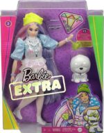 MUÑECA BARBIE EXTRA CON MASCOTA Y ACCESORIOS VR2 GRN28 PELO LILA CON ROSA