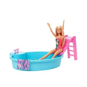 MUÑECA BARBIE ORIGINAL MATTEL CON SU PILETA COD GHL91 - Imagen 5
