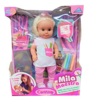 MUÑECA MILA MAESTRA CARIÑITO CON ACCESORIOS COD 0932