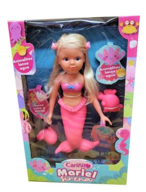 MUÑECA CARIÑITO SIRENITA MARIEL C/ANIMALITOS VR1 919 ROSA