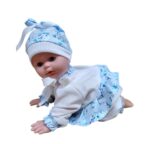 CARINITO CONNY BEBE GATEADORA VR5 0715 BLANCO Y CELESTE FLOREADO