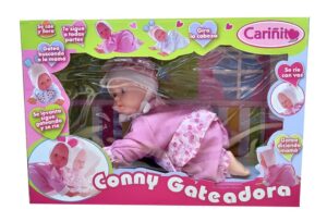 CARINITO CONNY BEBE GATEADORA VR4 0715 PALO ROSA CON FLORES - Imagen 3