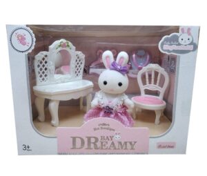 PLAYSET CONEJITO TOCADOR Y ACCESORIOS VR1 6621-1 VESTIDO ROSA - Imagen 7